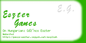 eszter gancs business card